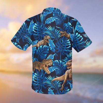 T Rex - T Rex Tropical Hawaiian Shirt, Summer gift, Hawaiian Shirts for Men, Aloha Beach Shirt HO1023