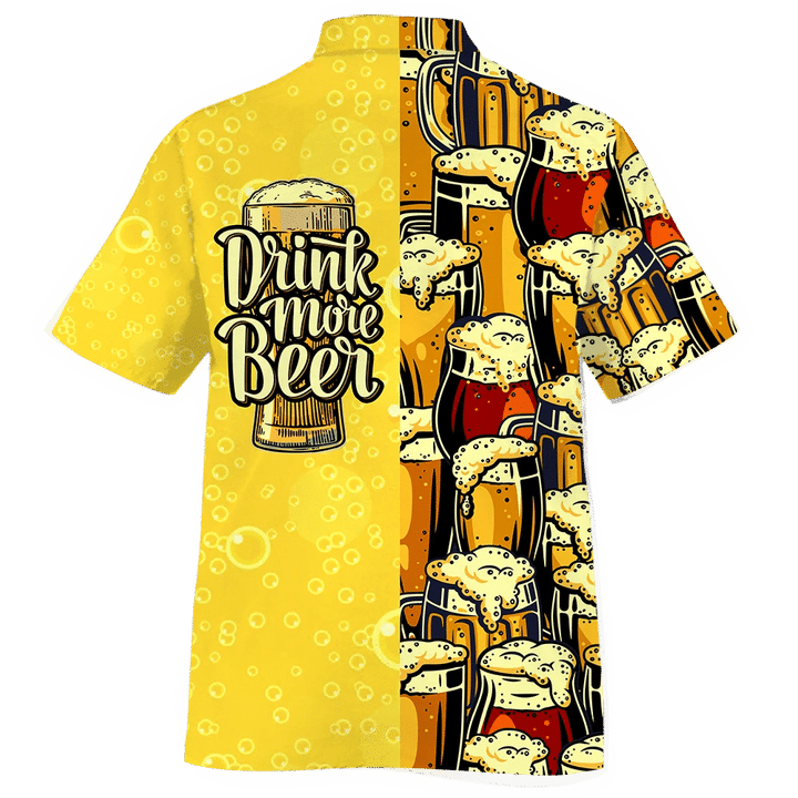 Beer Summer Hawaiian Shirt, Drink More Beer Watercolor Hawaiian Shirt, Hawaii shirts mens HO2006