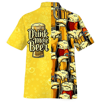 Beer Summer Hawaiian Shirt, Drink More Beer Watercolor Hawaiian Shirt, Hawaii shirts mens HO2006