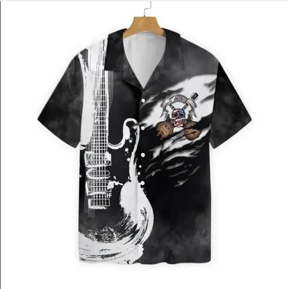 Black And White Electric Guitar Free Hawaiian Shirt HO1988