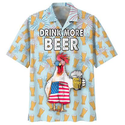 Chicken And Beer Watercolor Hawaiian Shirt, aloha shirt hawaii, Hawaii shirts mens HO2007