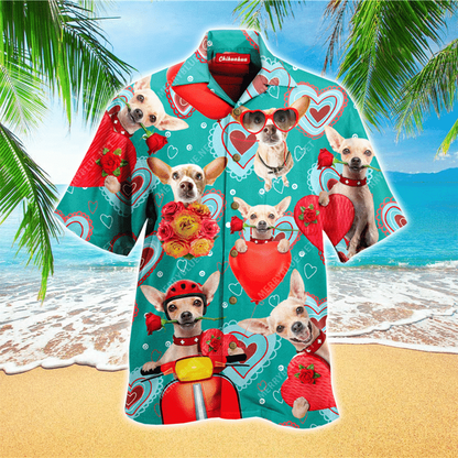 Chihuahua 3D hawaiian Shirt for Men women, Chihuahua Clothing, Custom of Chihuahua Shirt, Chihuahua Hawaiian Shirt For Dog Lovers HO2443