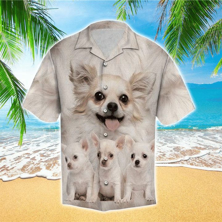 Chihuahua Terrier hawaiian Shirt, Chihuahua Clothing, Flowers Aloha Shirt For Dog Lovers HO2444