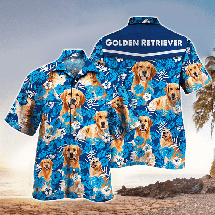 Retriever Dog Hawaiian Shirt, Dog Personalized Hawaiian Shirt Men HO2442