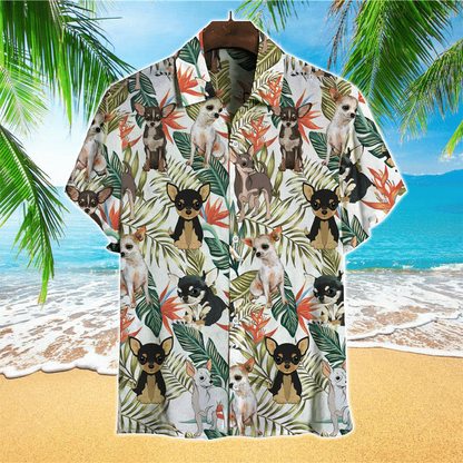 Summer Chihuahua Hawaiian Shirt, Dog Hawaiian shirt Mens, Hawaiian Shirt For Dog Lover HO2445