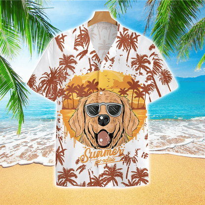 Golden Retriever Flower Vintage Hawaiian shirt, The Best Gift For Dog Lovers Hawaiian Shirt HO2441