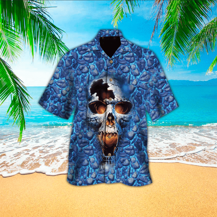 Dilligaf Flame Skull With G Hawaiian Shirt, Perfect Skull Clothing, Skull Hawaii Shirt Men HO2715