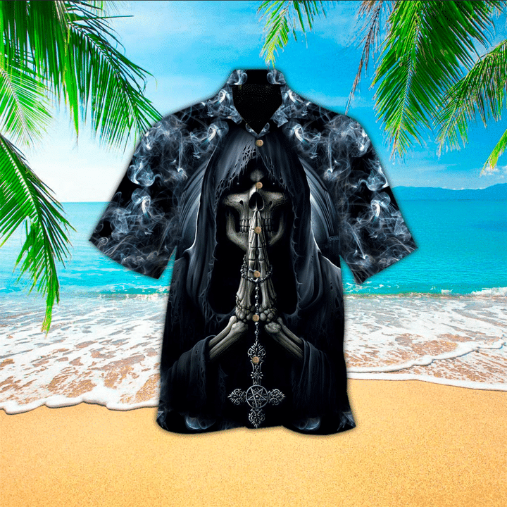 Dilligaf Flame Skull With G Hawaiian Shirt, Perfect Skull Clothing, Skull Hawaii Shirt Men HO2715