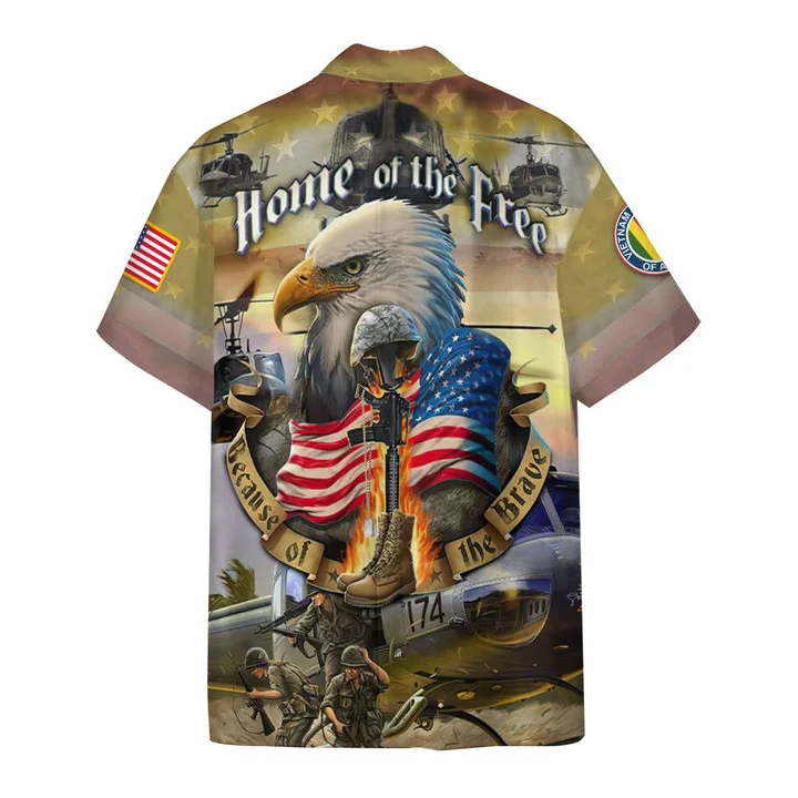 3D Vietnam Veteran Home Of The Free Custom Hawaiian Shirt HO2406