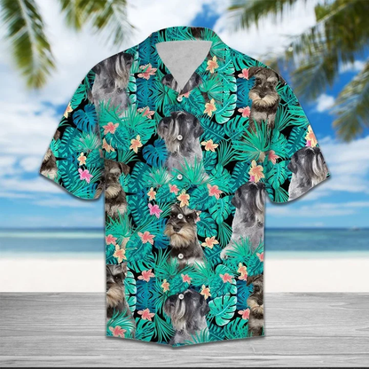 Miniature Schnauzer Mix Native Tropical Hawaiian Shirt HO2373