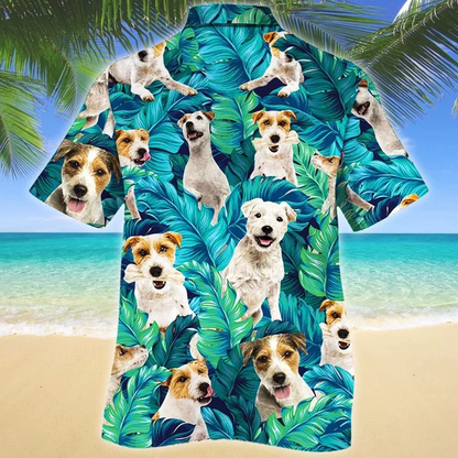 Parson Russell Terrier Dog Lovers Tropical Leaves Pattern Hawaiian Shirt HO2173