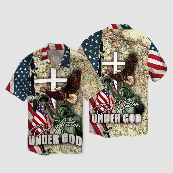 Cool America One Nation Under God Hawaiian Shirt HO2183