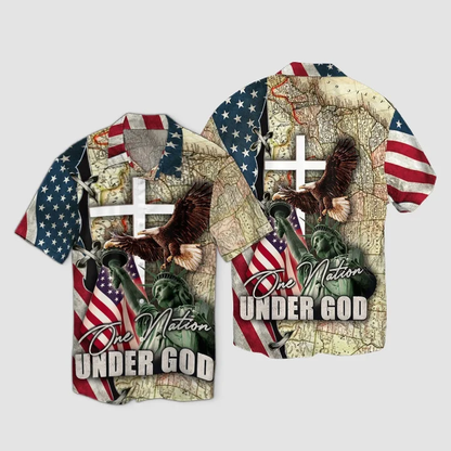 Cool America One Nation Under God Hawaiian Shirt HO2183