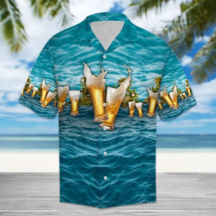 The Beauty Of Nature Beer Blue Ocean Pattern Hawaiian Shirt HO2159