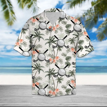 Golf Putter And Balls With Palm Trees Design Hawaiian Shirt HO2122