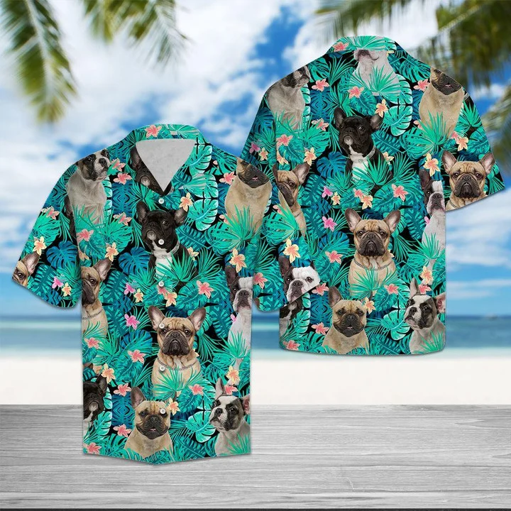 Wonderful French Bulldog Tropical Jungle Design Hawaiian Shirt HO2124