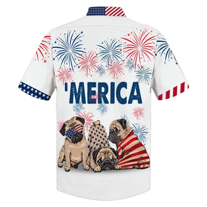 Love Pug 4th of july Hawaiian Shirt, Independence Day hawaii shirt for Men, Women HO2116