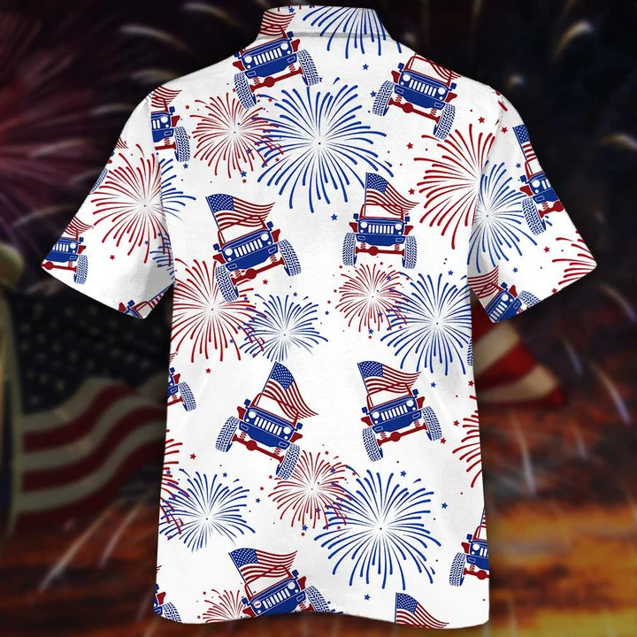 Flag Jee And Fireworks Beautiful Hawaiian Shirt HO1932