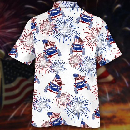 Flag Jee And Fireworks Beautiful Hawaiian Shirt HO1932
