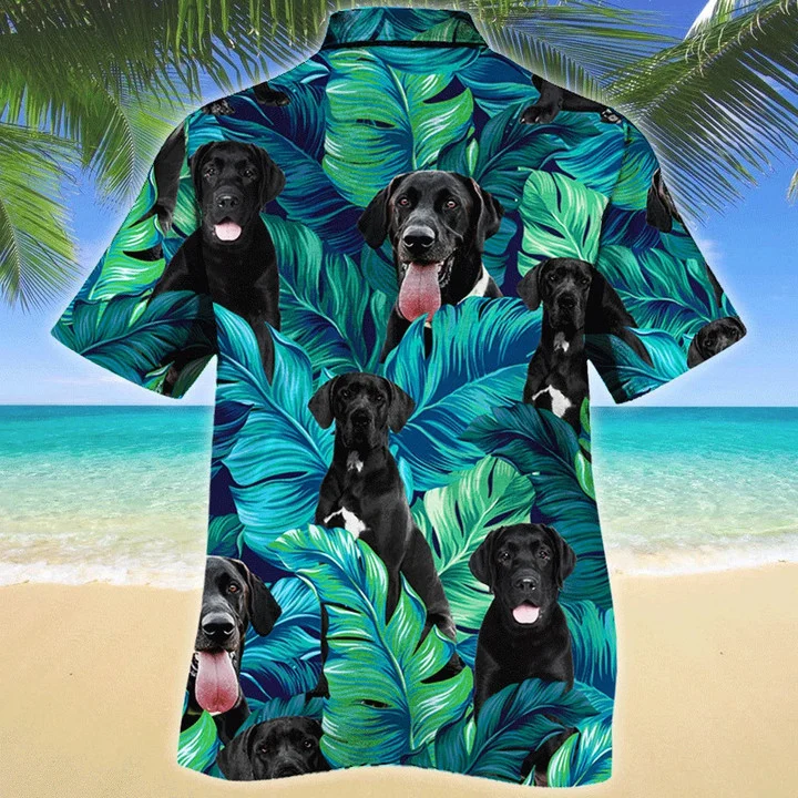 Great Dane Hawaiian Shirt, Dog Lover Hawaiian Shirts for Men - Summer Button Down Mens Hawaiian Shirts Short Sleeve HO1915
