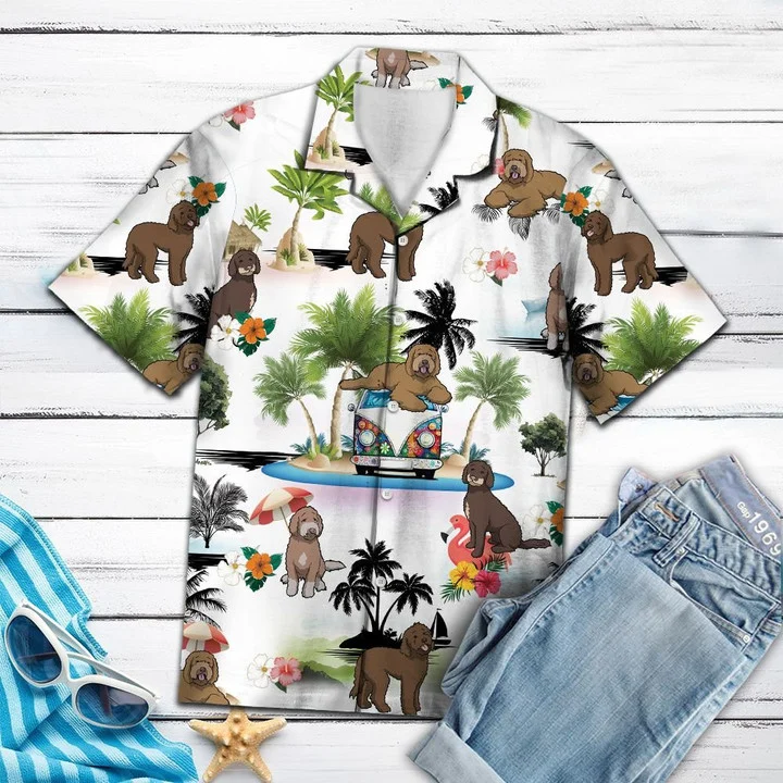 Labradoodle hawaii shirt for men, women, Cartoon Funny Labradoodle Enjoy The Vacation Aloha Hawaiian Shirt HO1983