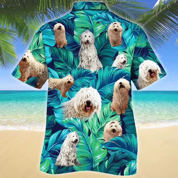 Gift For Komondor Dog Lovers Summer Beach Palm Tree Pattern Hawaiian Shirt HO1986
