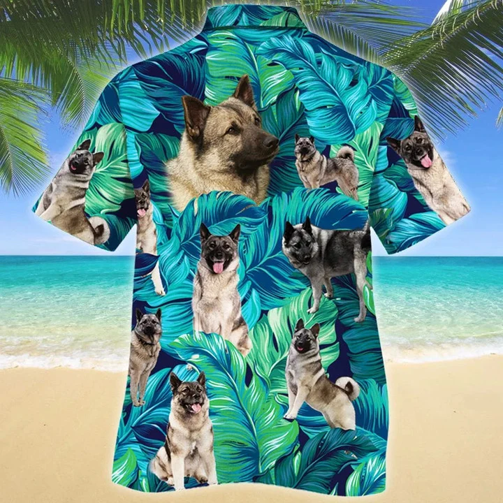 Norwegian Elkhound Dog Tropical Leave Hawaiian Shirt HO1771
