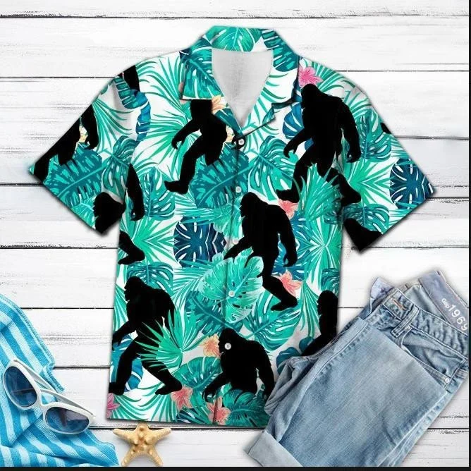 Cool Bigfoot Tropical Jungle Hawaiian Shirt HO1802