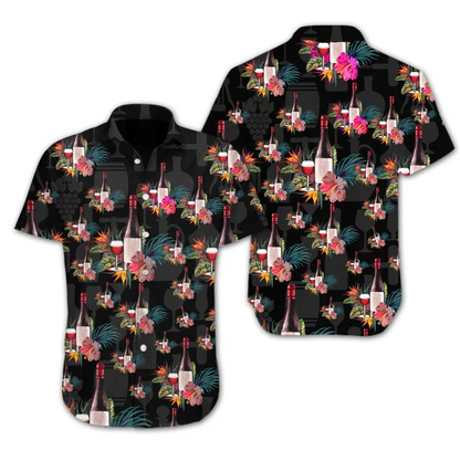 Wine Flower At Dark Night Hawaiian Shirt, hawaiian shirt for men HO1804