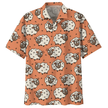 Orange Sheep Illustration Design Hawaiian Shirt HO1810