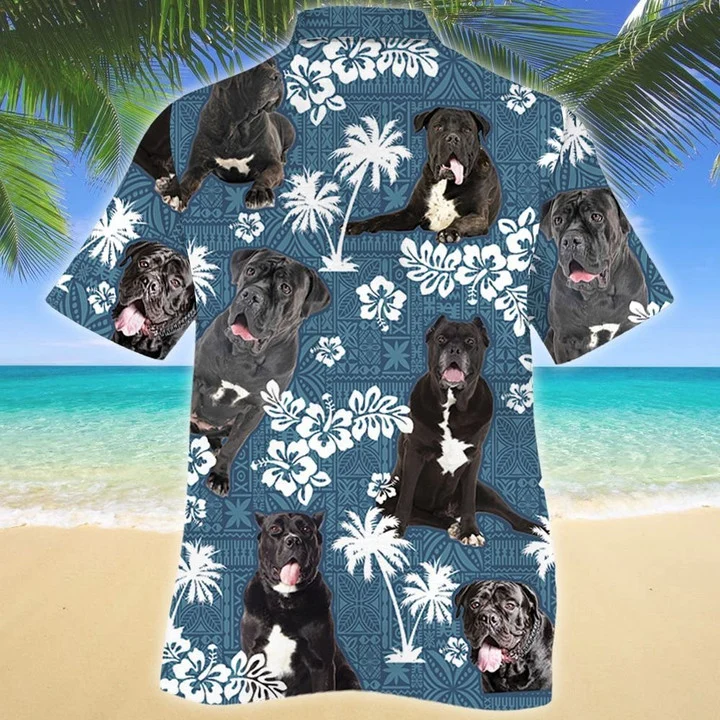 Adorable Pet Cane Corso Dog Blue Tribal Hawaiian Shirt, Short Sleeve Hawaiian Aloha Shirt for men and women HO1831