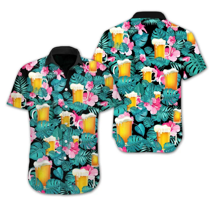 Cheer Nice Beer Tropical Hawaiian Shirt, Short Sleeve Hawaiian Aloha Shirt for men HO1845
