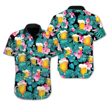 Cheer Nice Beer Tropical Hawaiian Shirt, Short Sleeve Hawaiian Aloha Shirt for men HO1845