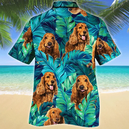 English Cocker Spaniel Dog Lovers Gift Ideal Tropical Leaves Hawaiian Shirt HO1872