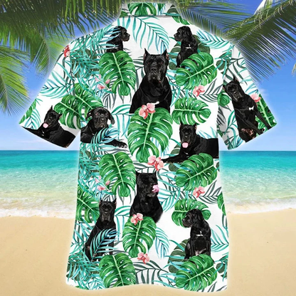 Awesome Black Cane Corso Dog Tropical Plant Hawaiian Shirt HO1874