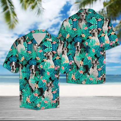 Great Dane Tropical Forest Hawaiian Shirt, Great Dane summer hawaii shirt for Men HO1867