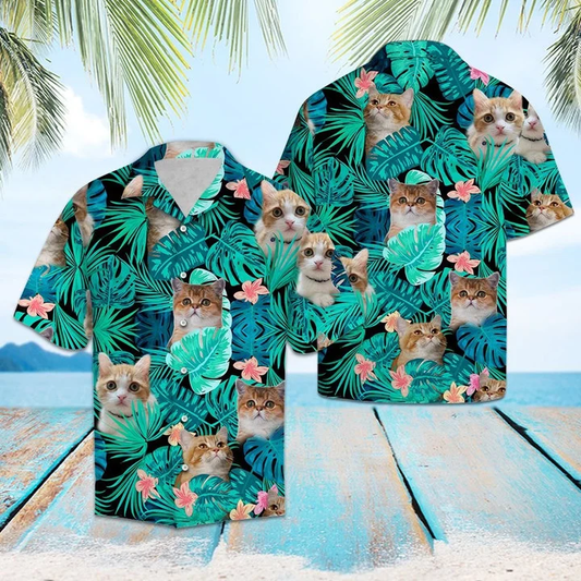 Cute Baby Munchkin Palm Leaves Summer Vacation Themed Hawaiian Shirt HO1881
