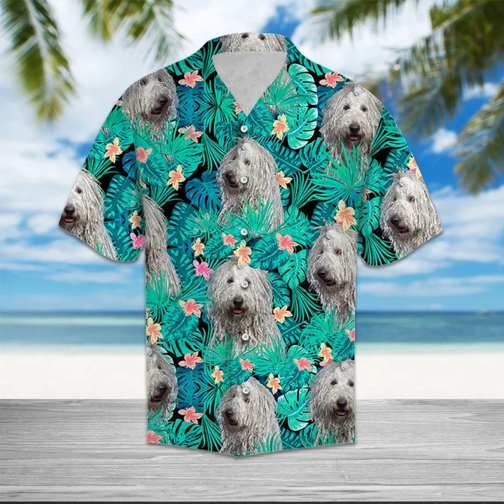 Awesome Watercolor Art Of Komondor Tropical Plant Hawaiian Shirt HO1742