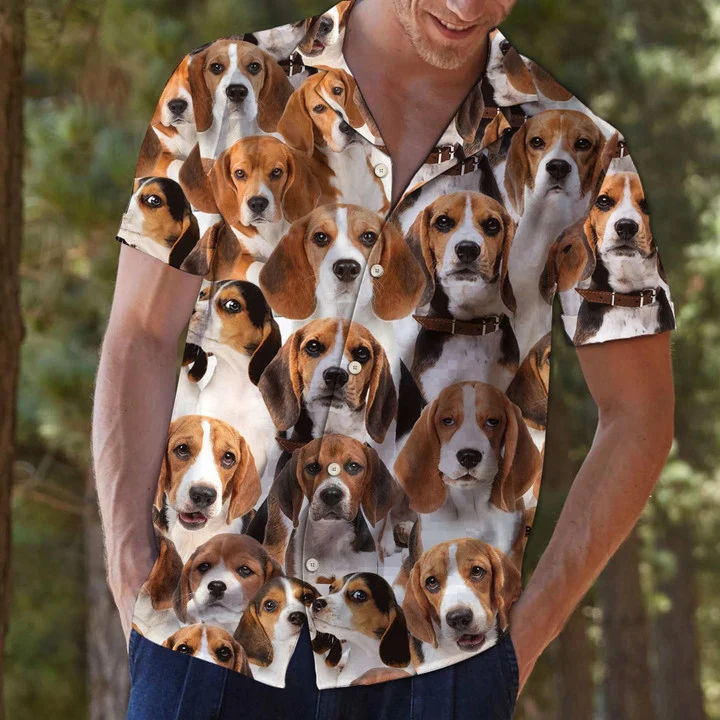 Awesome Beagle Dog Face Gift For Dog Lovers Hawaiian Shirt, Short Sleeve Hawaiian Aloha Shirt HO1706