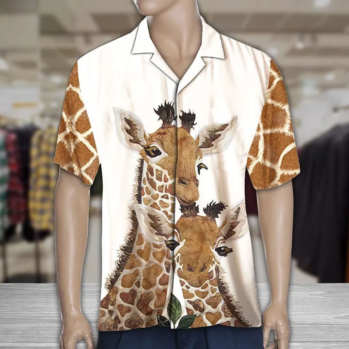 Best Holiday Gifts Ideal Happy Giraffe Family Portrait hawaiian Shirt for men and women HO1627