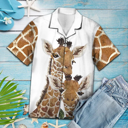Best Holiday Gifts Ideal Happy Giraffe Family Portrait hawaiian Shirt for men and women HO1627