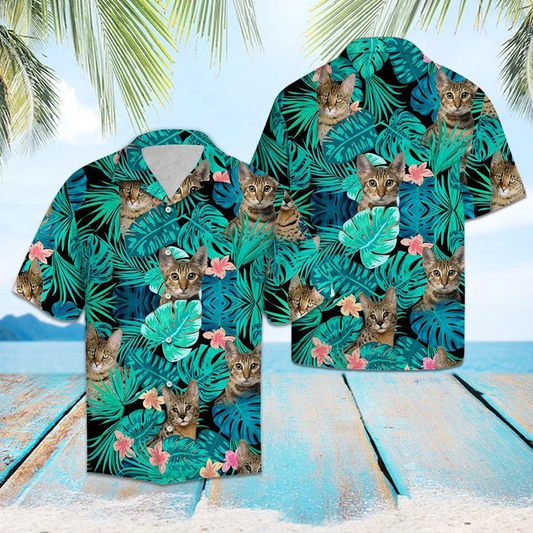 Domestic Cat Tropical Jungle Hawaiian Shirt HO1634