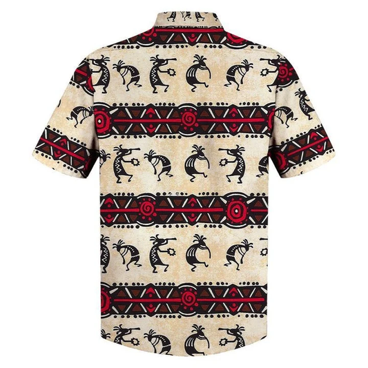 Native American Tribal Design Black And Red Pattern Hawaiian Shirt HO1605