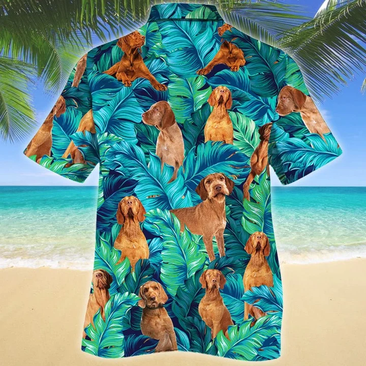 Wirehaired Vizsla Dog Lovers Gift Summer Beach Palm Tree Pattern Hawaiian Shirt HO1609