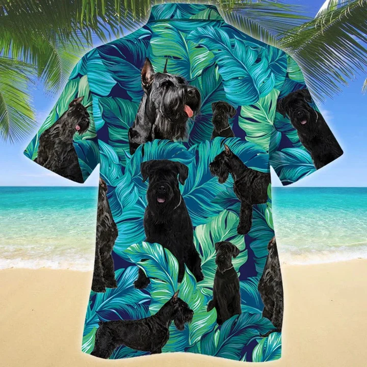 Best Gift For Giant Schnauzer Dog Lovers Summer Beach Palm Tree Pattern Hawaiian Shirt HO1612