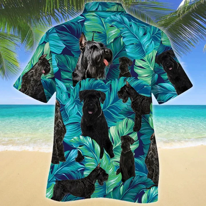 Best Gift For Giant Schnauzer Dog Lovers Summer Beach Palm Tree Pattern Hawaiian Shirt HO1612
