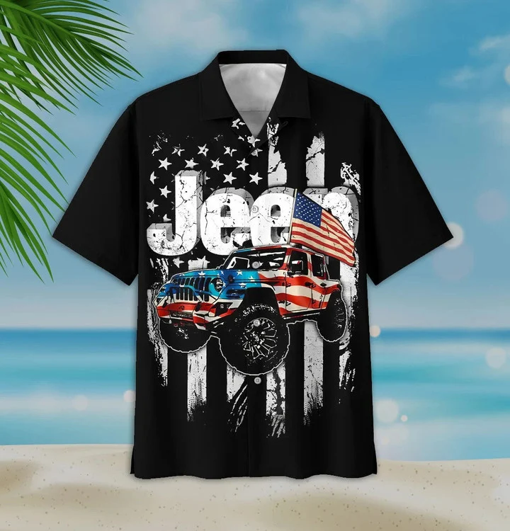 Black Theme Jee And Flag Unique Hawaiian Shirt, Racing car Hawaiian Shirt, Beach Summer Hawaii Shirt Family Shirt HO1664