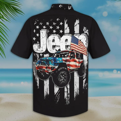 Black Theme Jee And Flag Unique Hawaiian Shirt, Racing car Hawaiian Shirt, Beach Summer Hawaii Shirt Family Shirt HO1664