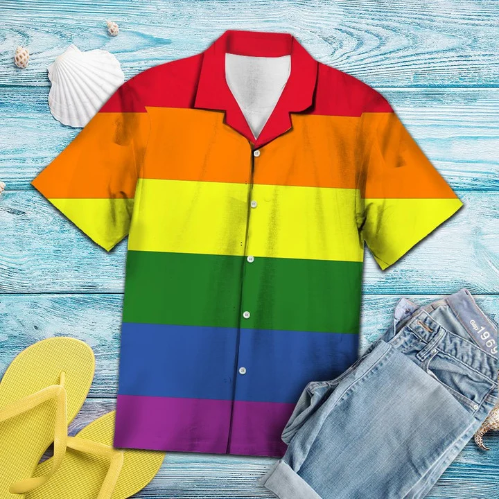 Lgbt Love Is Love Again Just Married Heart Shape Themed Hawaiian Shirt HO1645