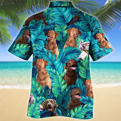Bright Chesapeake Bay Retriever Dog Lovers Gift Tropical Forest Hawaiian Shirt HO1406